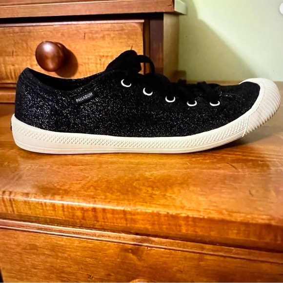 Palladium Black and White Glitter Sneakers women’s size 9 shoes - Picture 2 of 9